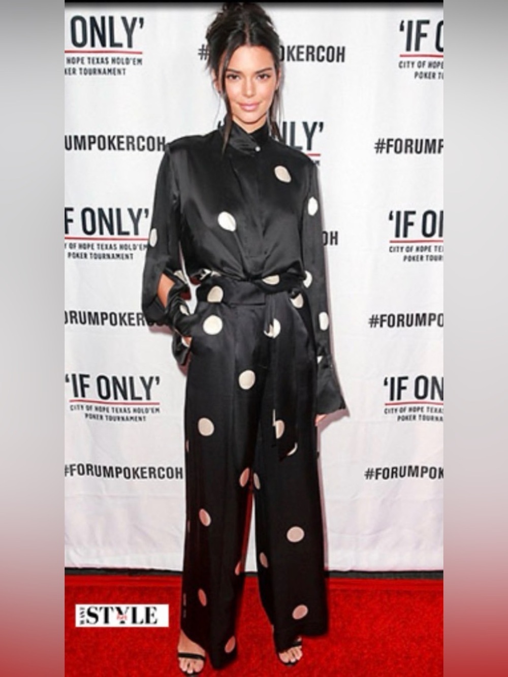Petar Petrov Black Satin Polka Dot Jumpsuit